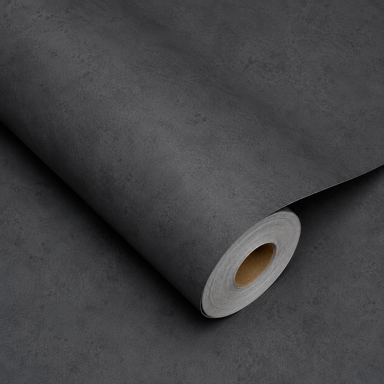 Roll of JUBAY dark gray concrete-look wallpaper
