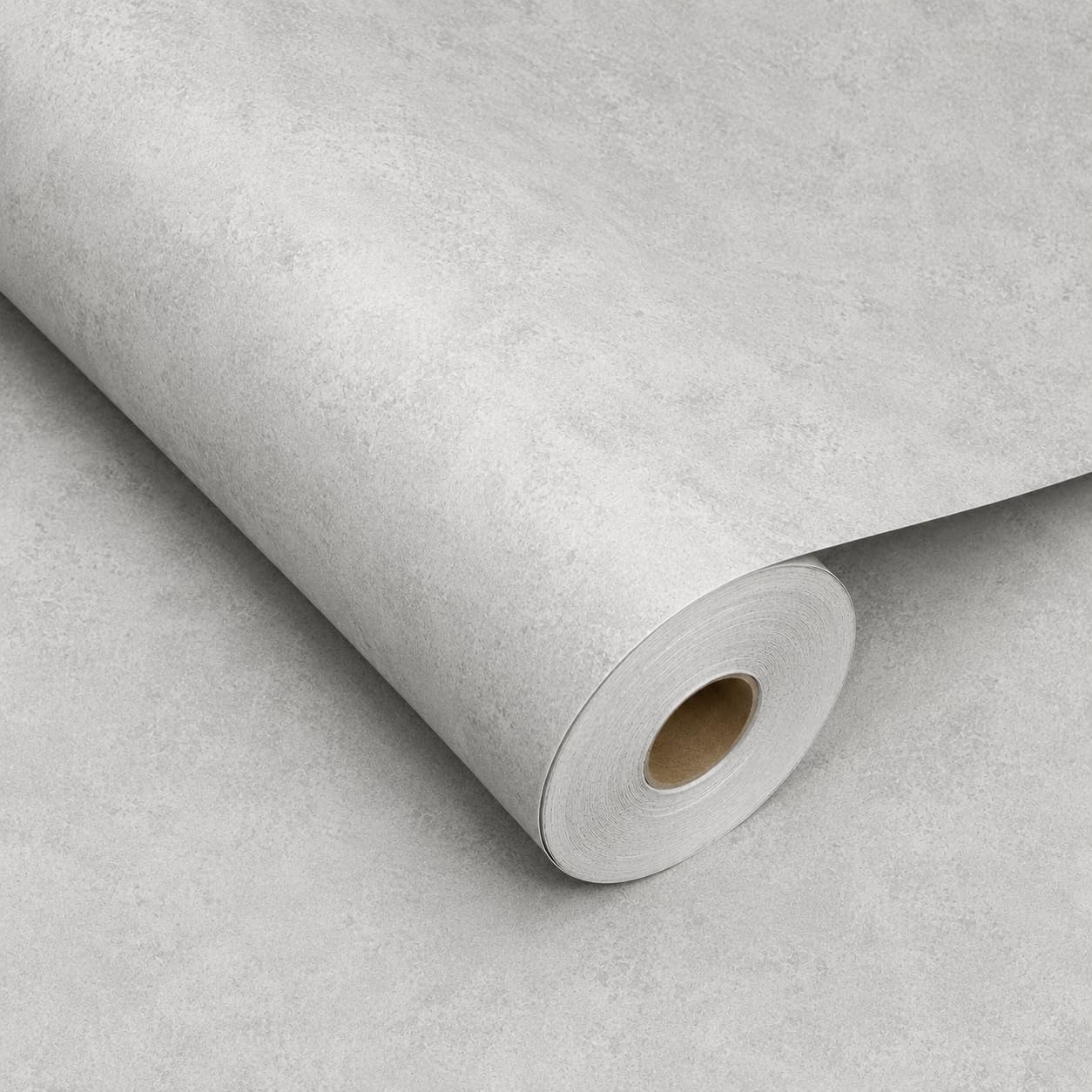 Roll of JUBAY light gray concrete-look wallpaper